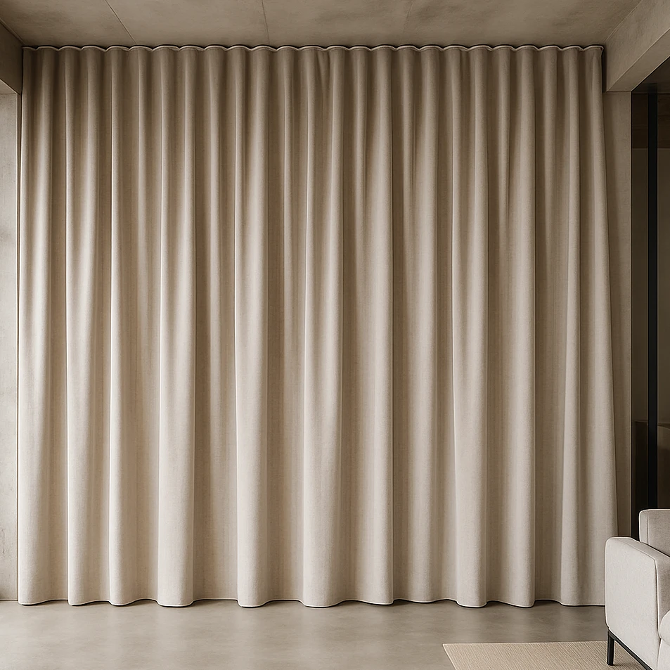 Extra brede overgordijnen op maat voor ruime ramen en grote raampartijen