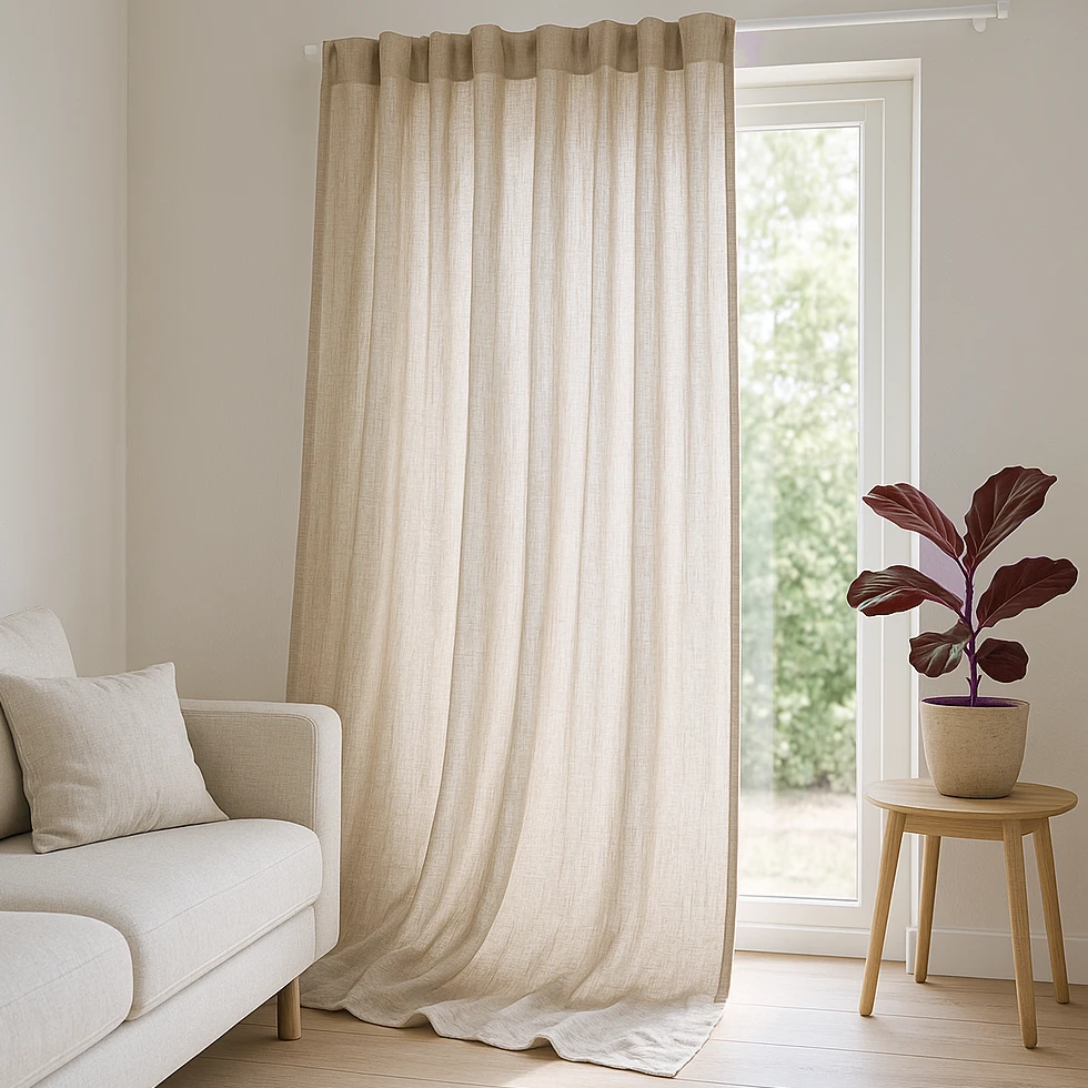 Linnen overgordijnen met natuurlijke uitstraling voor frisse ruimtes