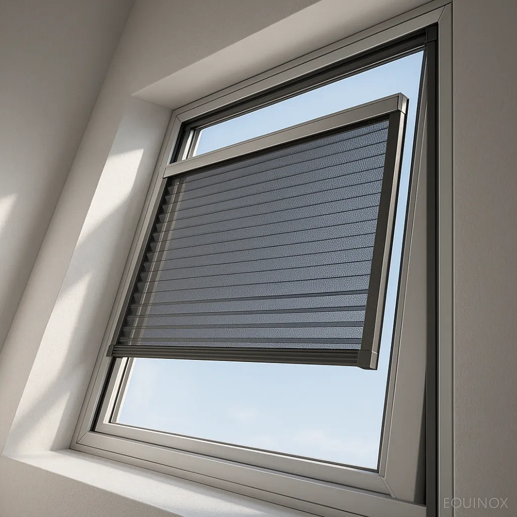 Equinox plissehor op schuin dakraam - Flexibele hor voor bijzondere ramen