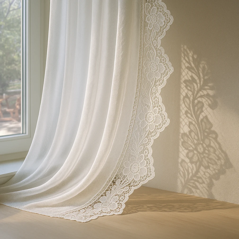 kanten vitrage gordijnen op maat - romantisch