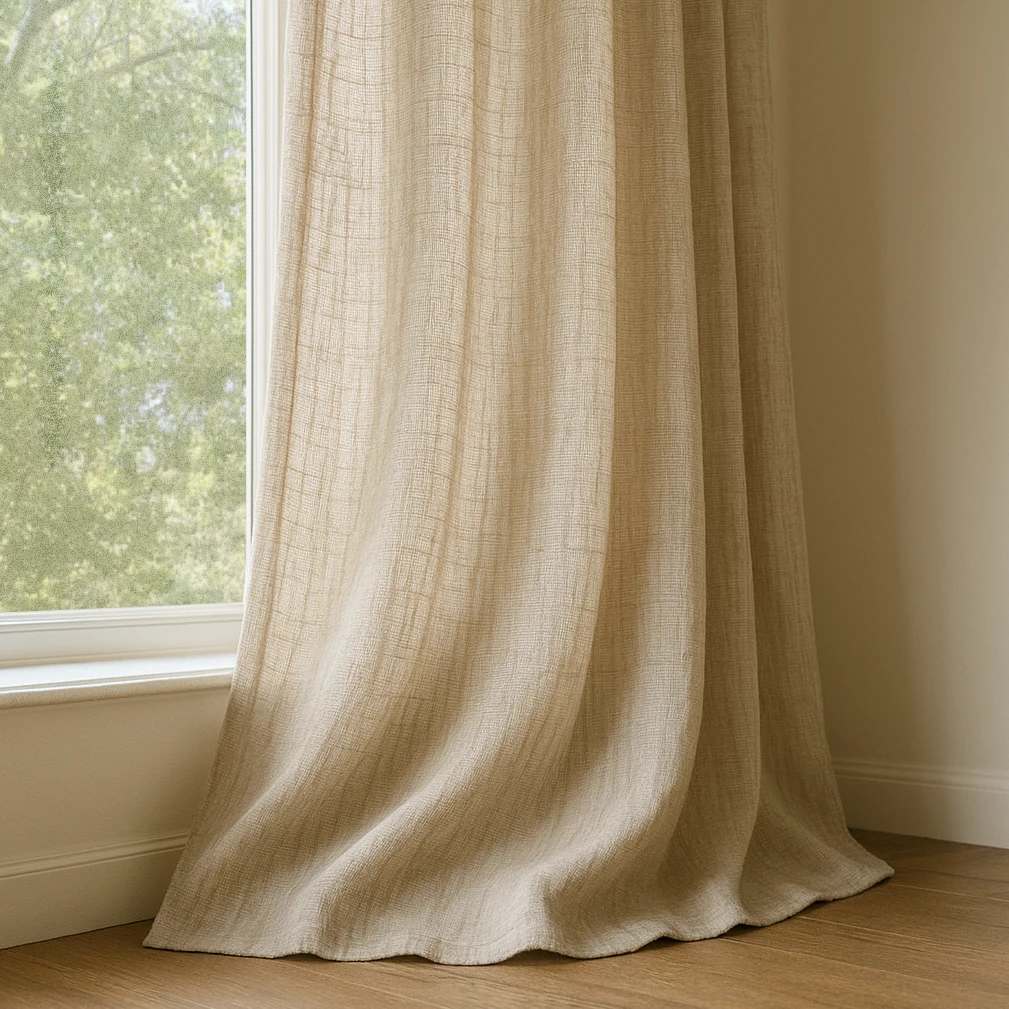linnenlook vitrage gordijnen op maat - natuurlijke uitstraling