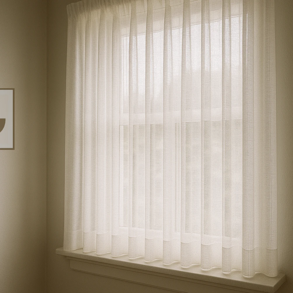 Textuur vitrage gordijnen modern en lichtdoorlatend